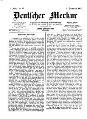 Deutscher Merkur Samstag 2. November 1872