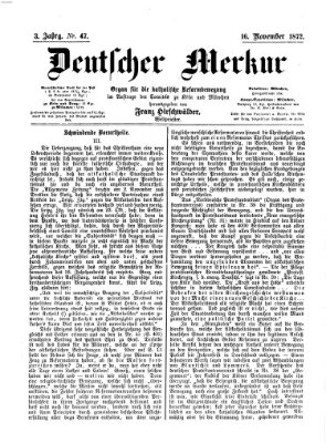 Deutscher Merkur Samstag 16. November 1872