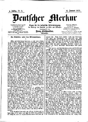 Deutscher Merkur Samstag 11. Januar 1873