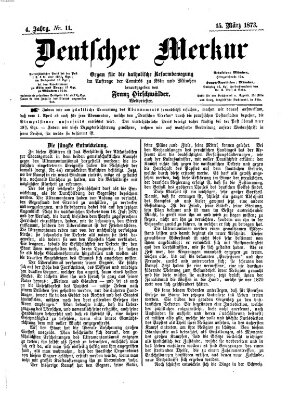 Deutscher Merkur Samstag 15. März 1873