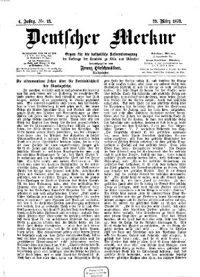 Deutscher Merkur Samstag 29. März 1873
