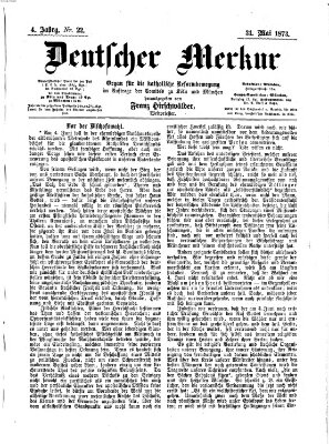 Deutscher Merkur Samstag 31. Mai 1873