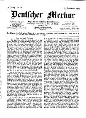 Deutscher Merkur Samstag 27. September 1873