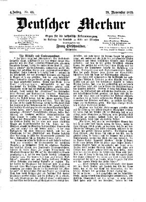 Deutscher Merkur Samstag 29. November 1873