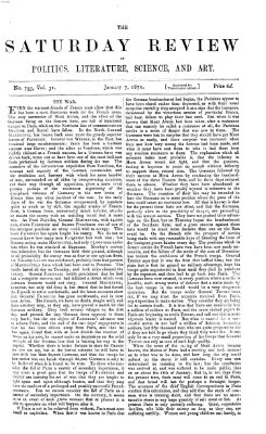 Saturday review Samstag 7. Januar 1871