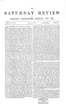 Saturday review Samstag 22. Juli 1871