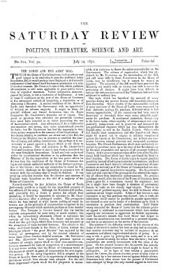 Saturday review Samstag 29. Juli 1871