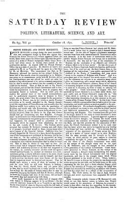 Saturday review Samstag 28. Oktober 1871