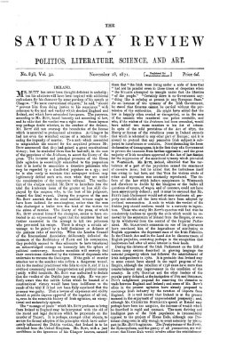 Saturday review Samstag 18. November 1871