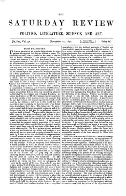 Saturday review Samstag 25. November 1871