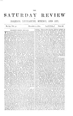 Saturday review Samstag 9. Dezember 1871