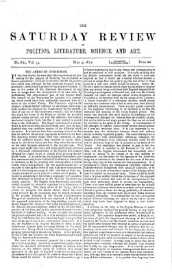 Saturday review Samstag 4. Mai 1872