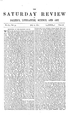 Saturday review Samstag 27. Juli 1872