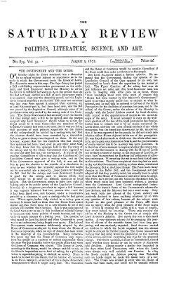 Saturday review Samstag 3. August 1872