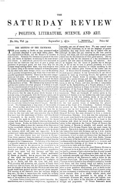 Saturday review Samstag 7. September 1872