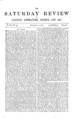 Saturday review Samstag 21. September 1872