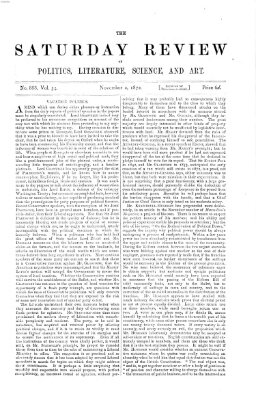 Saturday review Samstag 2. November 1872