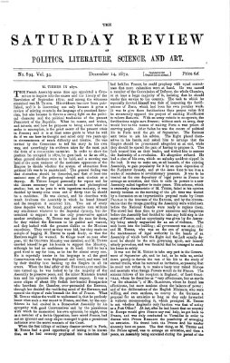 Saturday review Samstag 14. Dezember 1872