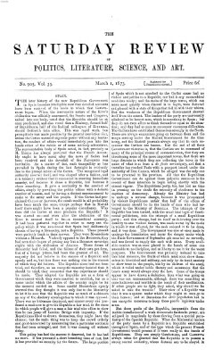 Saturday review Samstag 1. März 1873