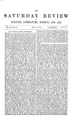 Saturday review Samstag 8. März 1873
