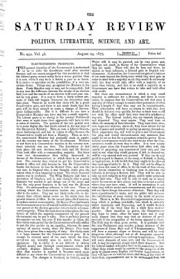 Saturday review Samstag 23. August 1873