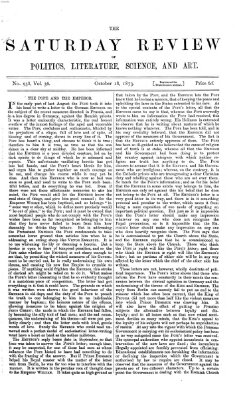 Saturday review Samstag 18. Oktober 1873