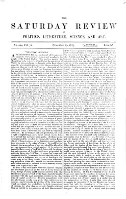 Saturday review Samstag 29. November 1873