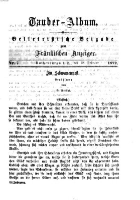 Tauber-Album (Fränkischer Anzeiger) Sonntag 18. Februar 1872