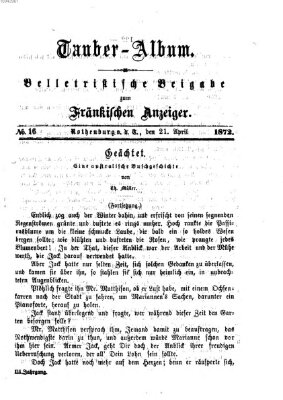 Tauber-Album (Fränkischer Anzeiger) Sonntag 21. April 1872