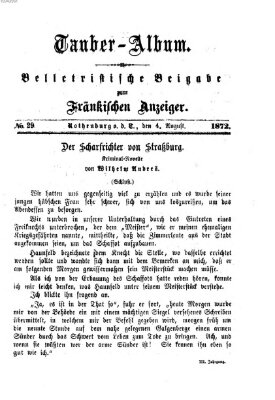 Tauber-Album (Fränkischer Anzeiger) Sonntag 4. August 1872