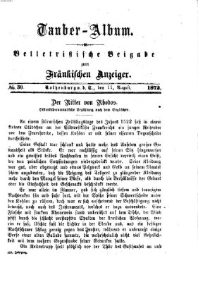 Tauber-Album (Fränkischer Anzeiger) Sonntag 11. August 1872