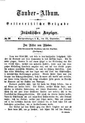 Tauber-Album (Fränkischer Anzeiger) Sonntag 22. September 1872