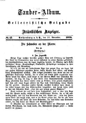 Tauber-Album (Fränkischer Anzeiger) Sonntag 10. November 1872