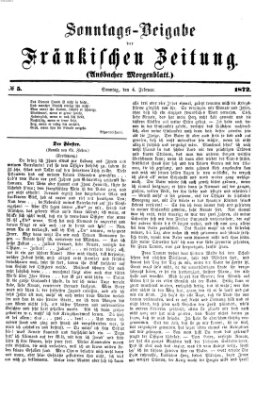 Fränkische Zeitung. Sonntags-Beigabe der Fränkischen Zeitung (Ansbacher Morgenblatt) (Ansbacher Morgenblatt) Sonntag 4. Februar 1872