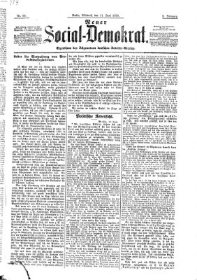 Neuer Social-Demokrat Mittwoch 11. Juni 1873