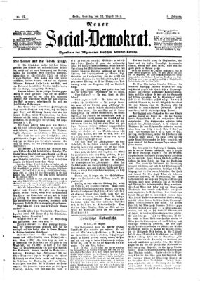 Neuer Social-Demokrat Sonntag 24. August 1873