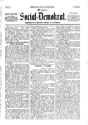 Neuer Social-Demokrat Freitag 26. September 1873