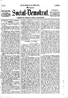 Neuer Social-Demokrat Sonntag 26. Oktober 1873