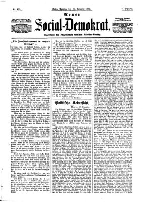 Neuer Social-Demokrat Sonntag 30. November 1873