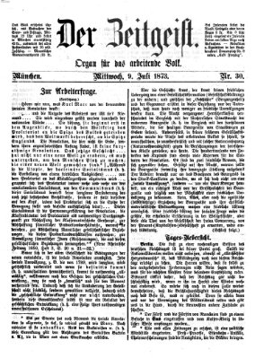 Der Zeitgeist Mittwoch 9. Juli 1873