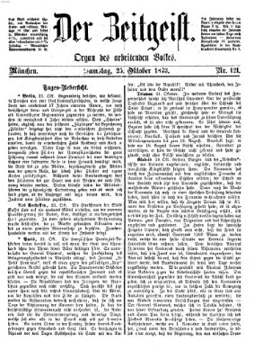 Der Zeitgeist Samstag 25. Oktober 1873