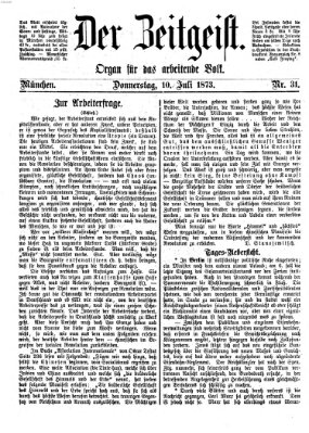 Der Zeitgeist Donnerstag 10. Juli 1873