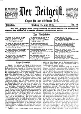 Der Zeitgeist Freitag 11. Juli 1873