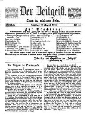 Der Zeitgeist Samstag 2. August 1873