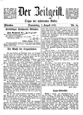 Der Zeitgeist Donnerstag 7. August 1873