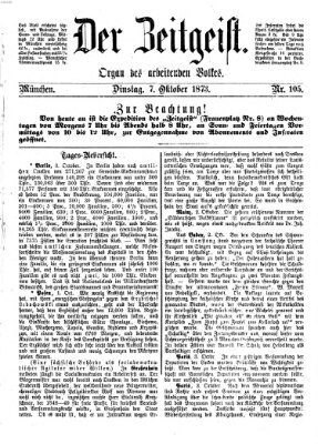 Der Zeitgeist Dienstag 7. Oktober 1873