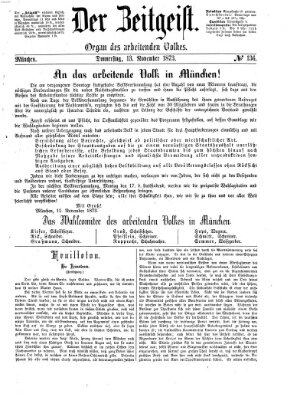 Der Zeitgeist Donnerstag 13. November 1873