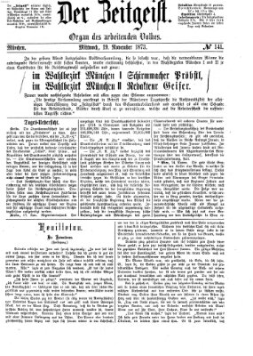 Der Zeitgeist Mittwoch 19. November 1873