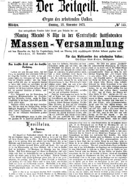 Der Zeitgeist Sonntag 23. November 1873