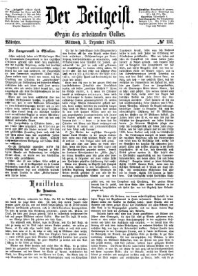 Der Zeitgeist Mittwoch 3. Dezember 1873